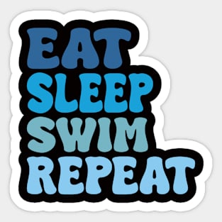 eat sleep swim repeat Sticker